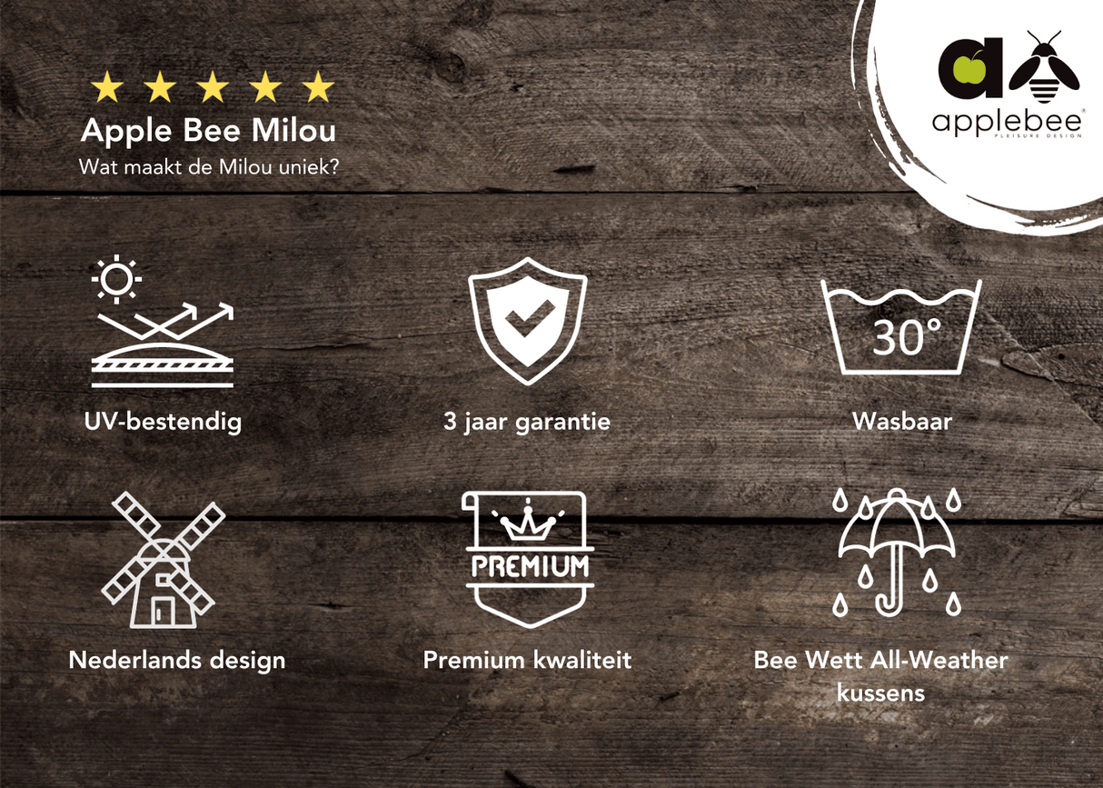 Apple Bee Milou Dining Tuintafel 180 cm - Oyster