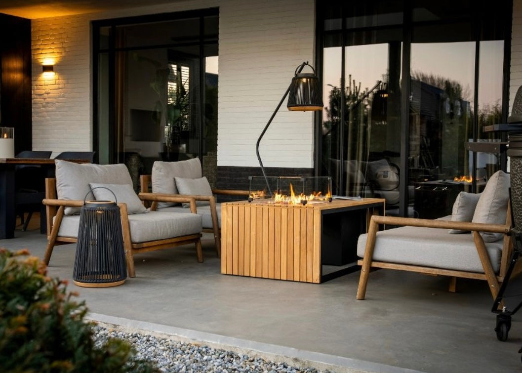 Rocca sfeerlamp tuin solar - aluminium - teakhout - antraciet - 56 cm