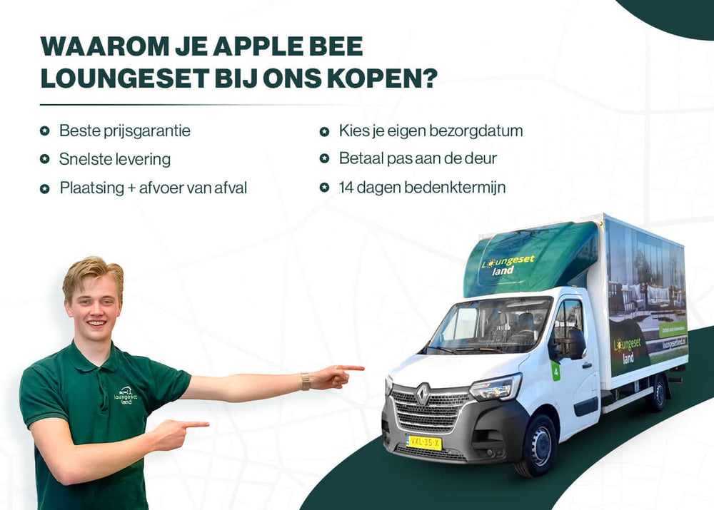 Apple Bee Sling Loungeset 4-delig Nr.2 Rechts Lang zonder stoel