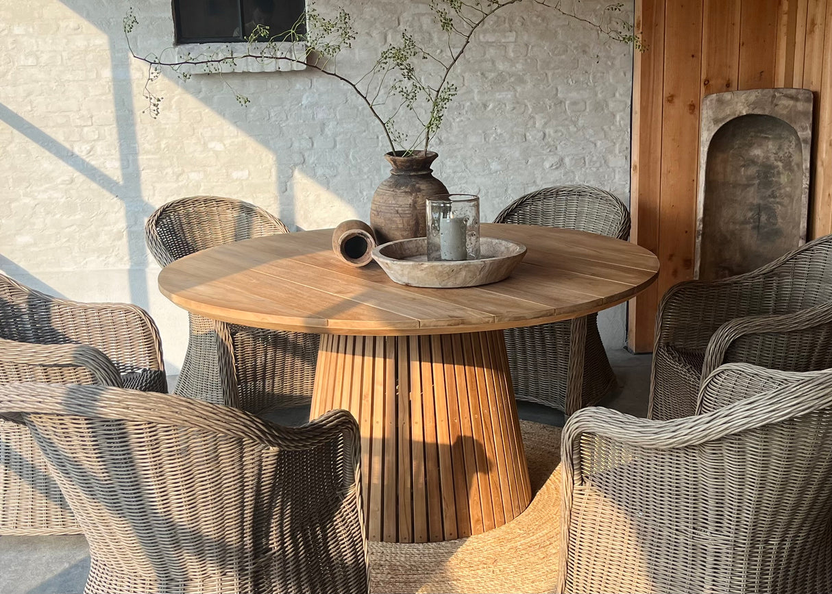 Belito Daan Teakhouten Ronde Tuintafel 150 cm