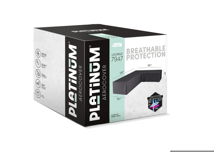 AeroCover L-Vorm Hoes | 330x255x100 cm | Links Lang | Antraciet