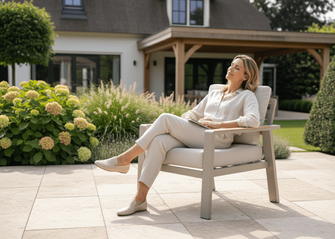 Belito Birmingham/Lotte Tuinstoel - Taupe Aluminium