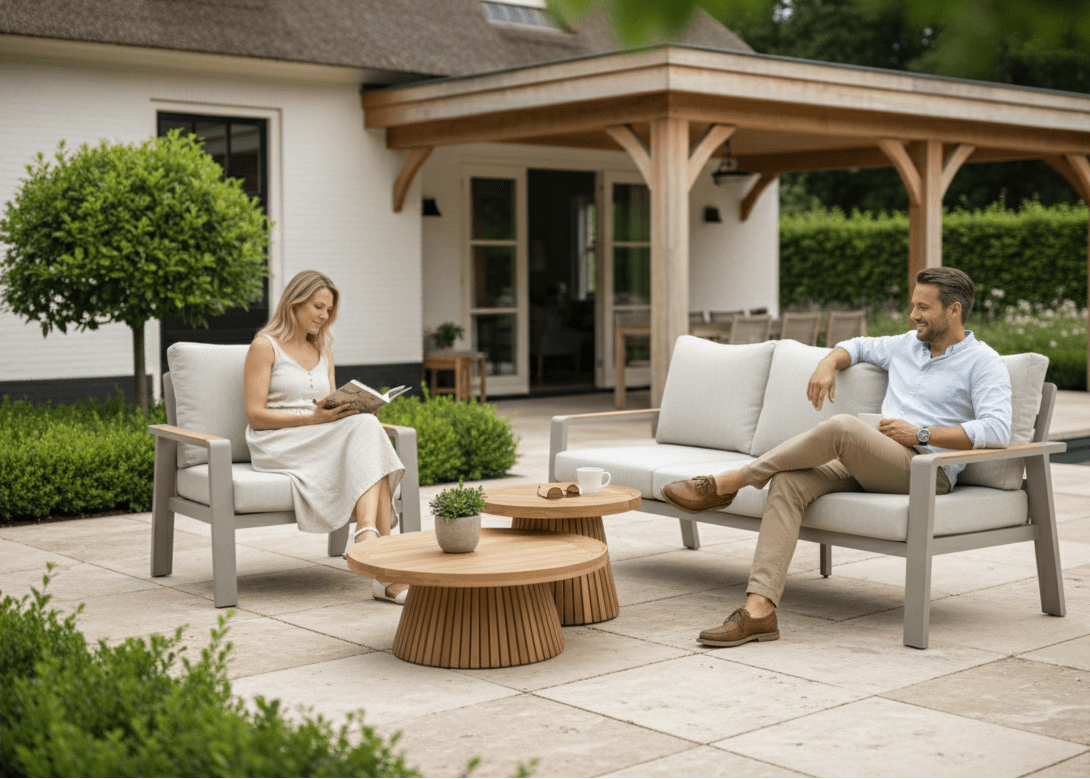 Belito Birmingham/Lotte Tuinstoel - Taupe Aluminium