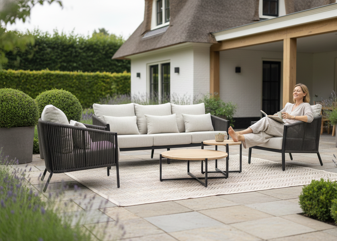 Belito® Ouddorp Lounge Tuinstoel - All Weather - Grey