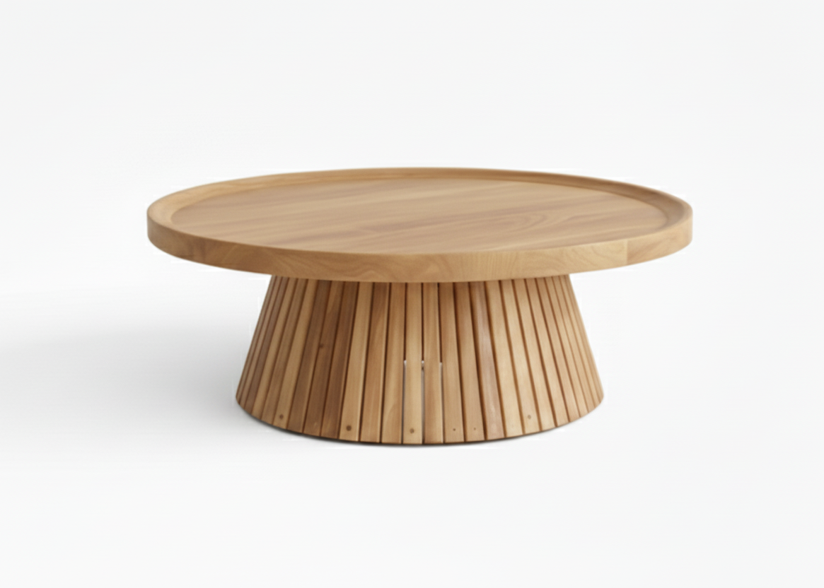 Belito_Teakhouten_koffietafel_80_cm_met_conische_poot