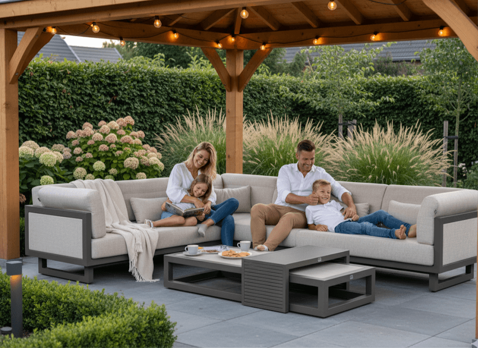 Apple Bee Santorini Salontafel – 155 x 65 cm – Travertino Keramiek