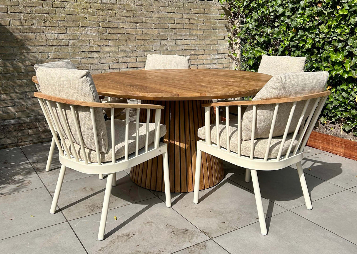Belito Daan Teakhouten Ronde Tuintafel 150 cm - Showroommodel