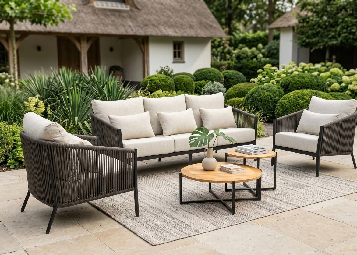 Belito Ouddorp Lounge Tuinstoel | Grey Rope | All-Weather