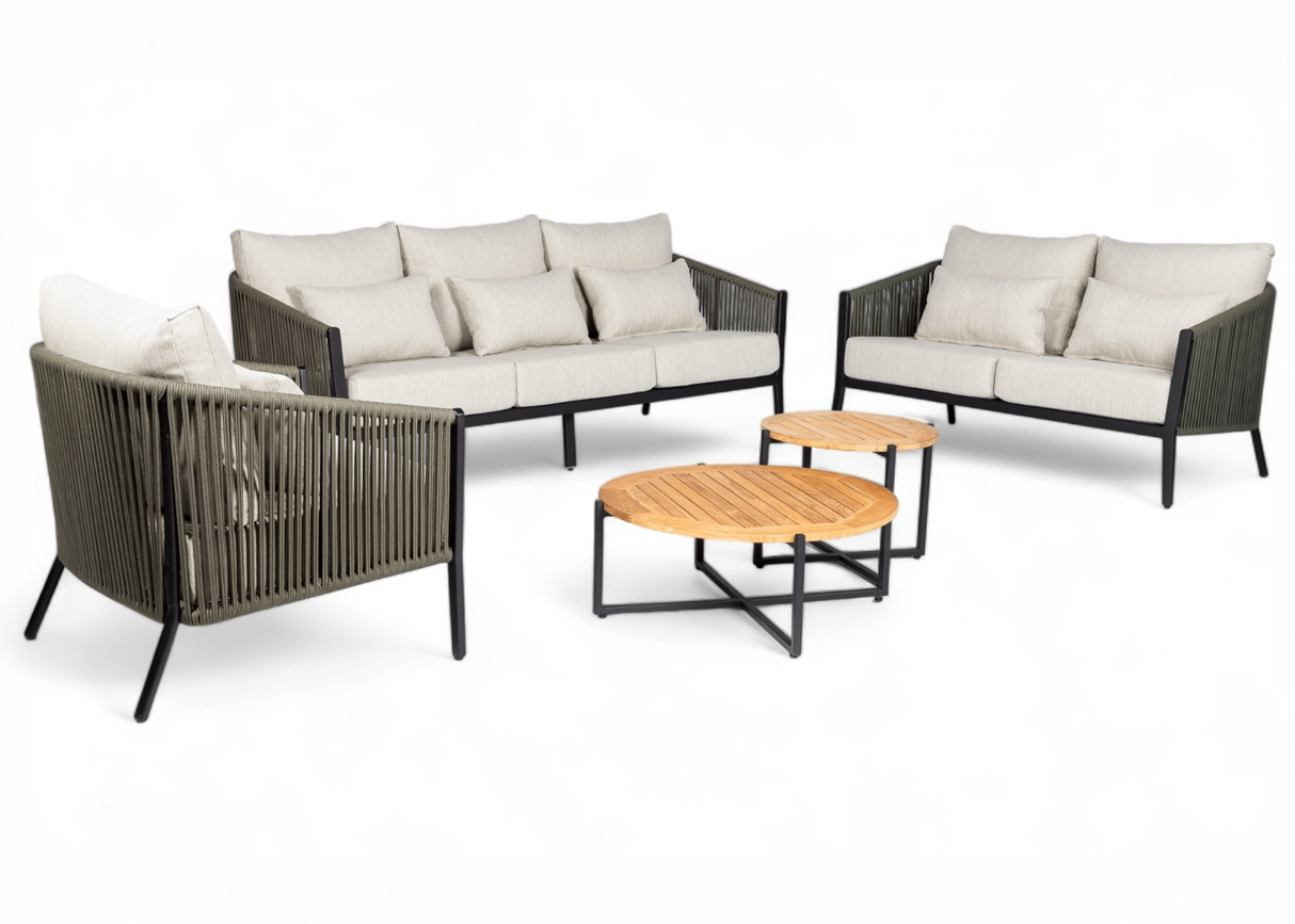 Belito® Ouddorp Loungeset - All-Weather - Army green - 5-delig - Nr.1