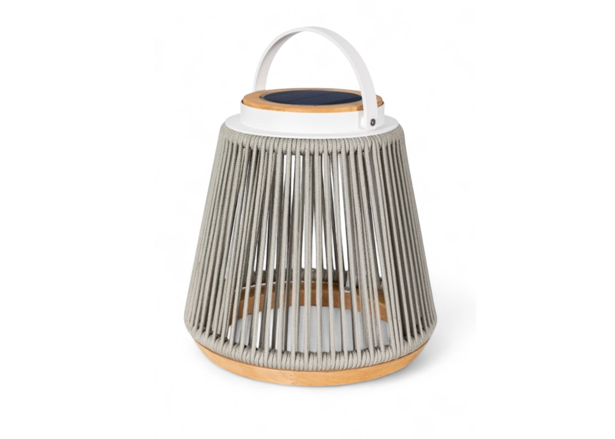 Rocca sfeerlamp tuin solar - aluminium - Rope - light grey - 37 cm