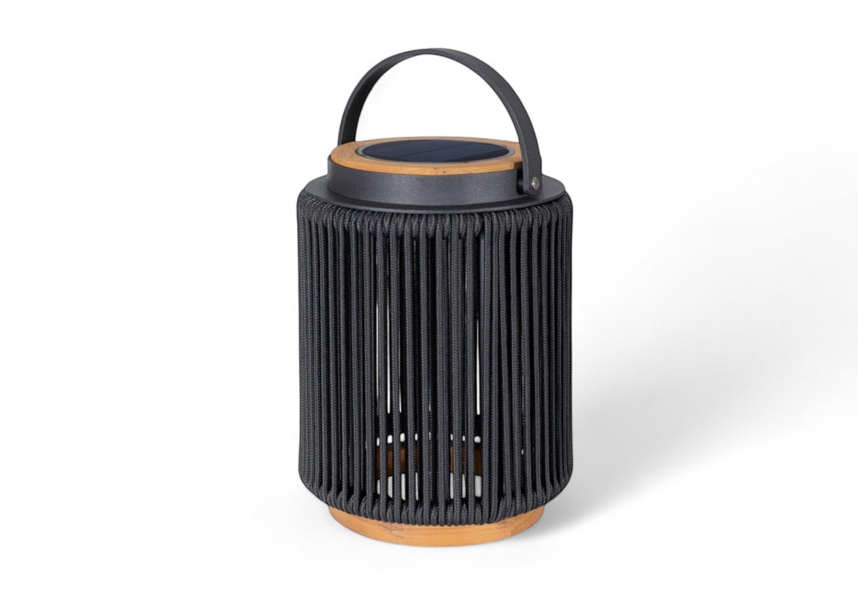 Valentino sfeerlamp tuin solar - aluminium - teakhout - antraciet - set