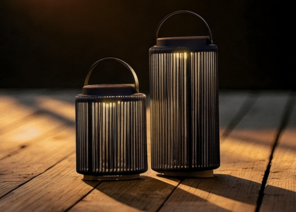 Valentino sfeerlamp tuin solar - aluminium - teakhout - antraciet - set