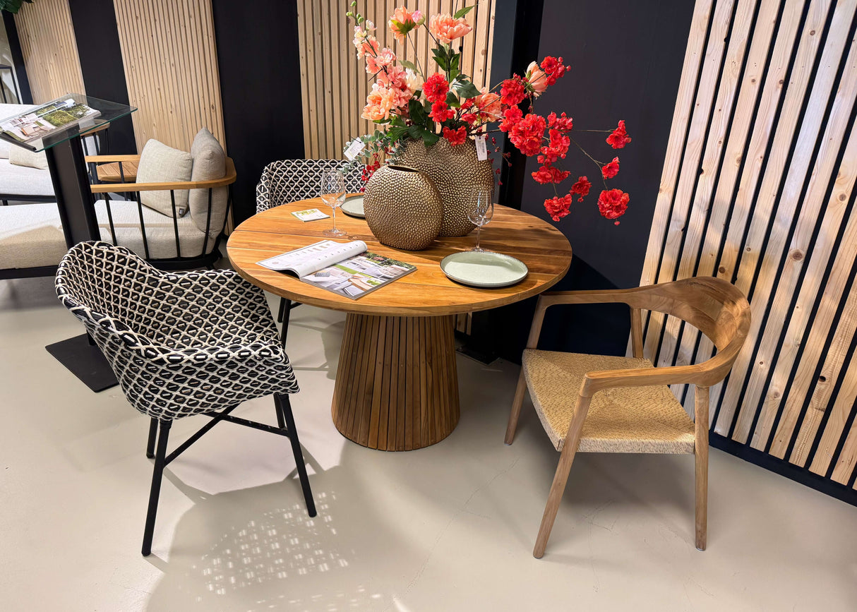 Belito Daan Teakhouten Ronde Diningtafel 120 cm - Showroommodel