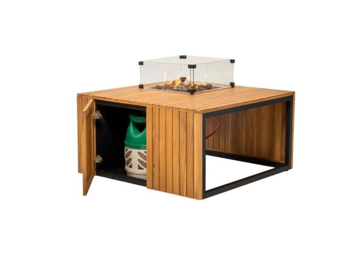 Easyfires Mida Vuurtafel 95 x 95 cm – Zwart - Inclusief Glasset