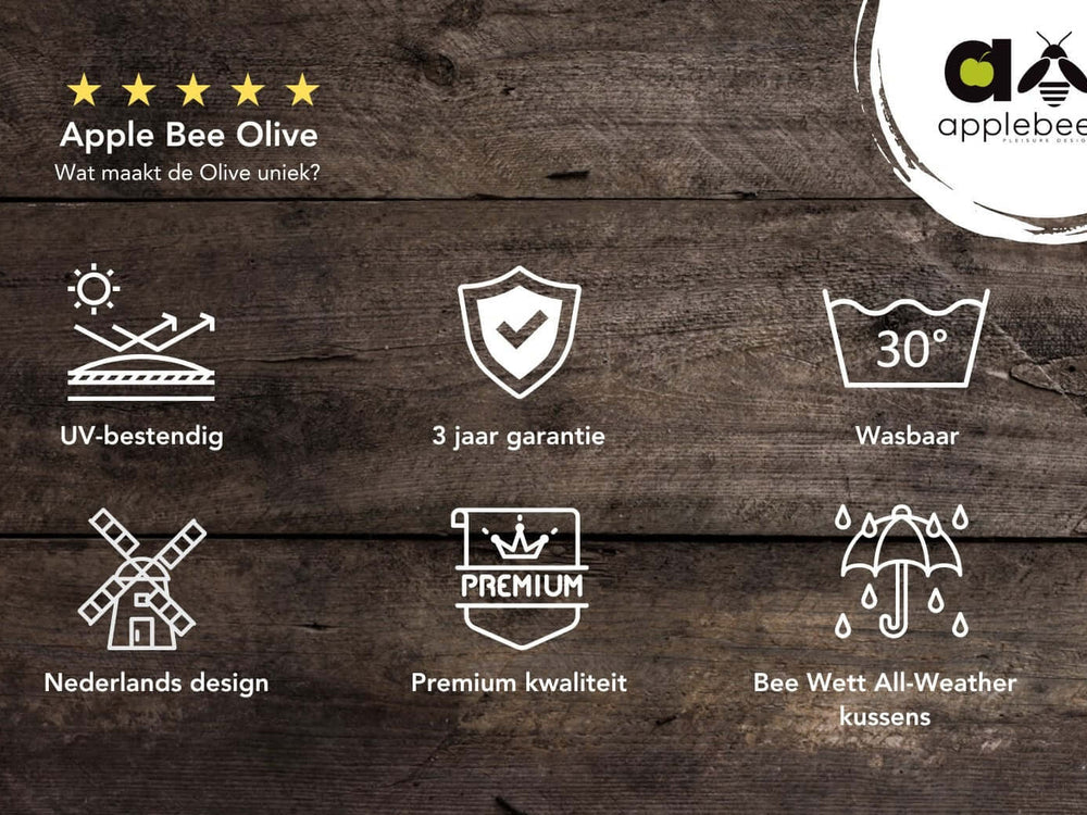 Showroommodel Apple Bee Olive Loungeset Coastal 5-delig