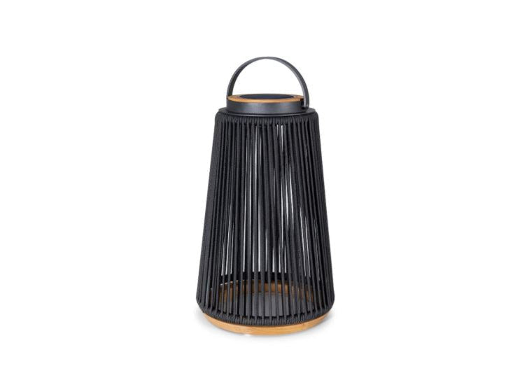 Rocca sfeerlamp tuin solar - aluminium - teakhout - antraciet - 56 cm