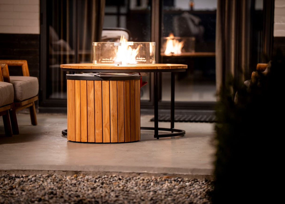 Easyfires Roundi Vuurtafel 90 cm rond – Zwart - Inclusief Glasset