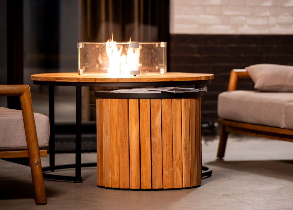 Easyfires Roundi Vuurtafel 90 cm rond – Zwart - Inclusief Glasset