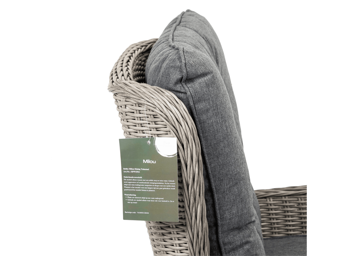 Belito® Milou dining ovaal tuinset 200 cm 5-delig - Earl grey