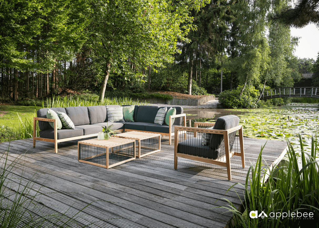 Apple Bee La Croix loungeset teak 5-delig links Apple Bee