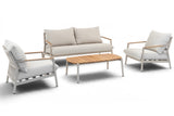 Belito Julia Stoel-Bank Loungeset 4-delig | Taupe | Aluminium & Rope | 4-5 Personen