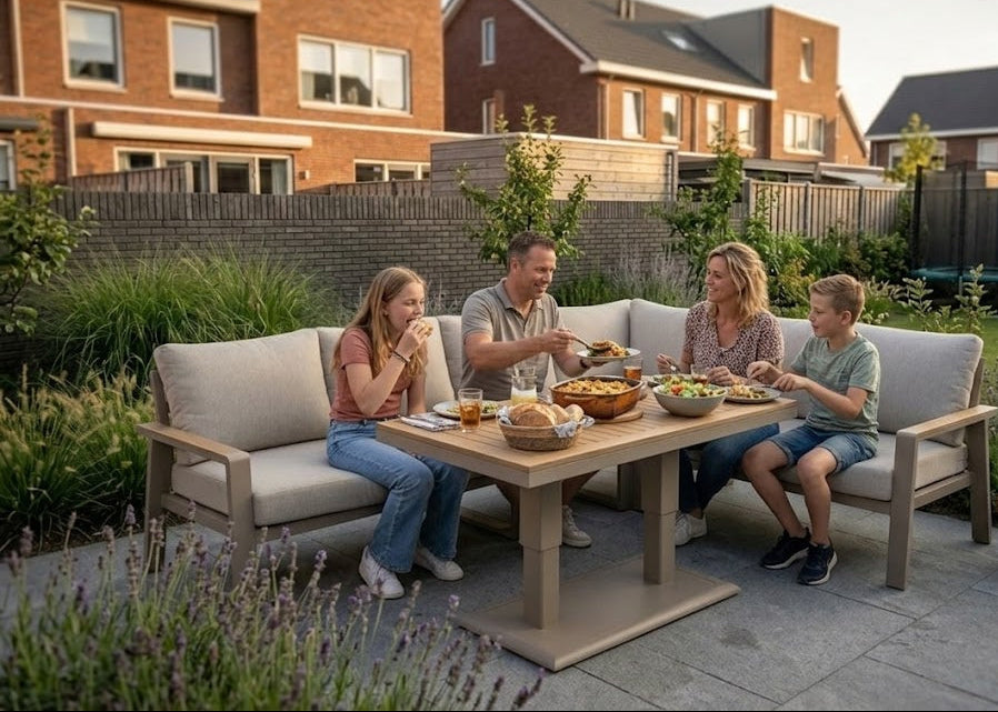 Belito Lotte Loungeset Hoekbank Nr. 2 | Taupe Aluminium | 288 x 220 cm | 6-persoons