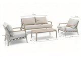 Belito Julia Stoel-Bank Loungeset 4-delig | Taupe | Aluminium & Rope | Aluminium Koffietafel