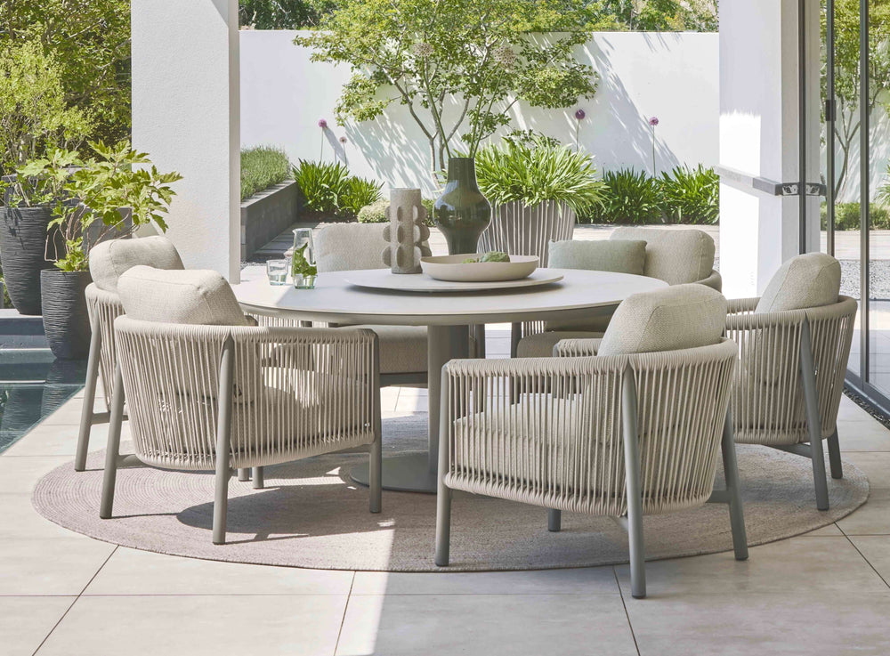 Apple Bee Melville Low Dining Tafel Ø160 cm | Grey Sintered Stone