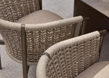 Detail Apple Bee Pulau dining tuinstoel: Champagne frame, rope & Vongole wicker en Sand BEE WETT® kussen