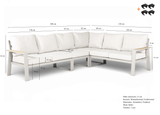 Belito Lotte Loungeset Hoekbank Nr. 2 | Taupe Aluminium | 288 x 220 cm | 6-persoons
