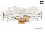 Aluminium Loungeset Hoekbank - Taupe Frame - 6 -delig - Belito Lotte
