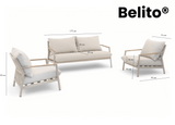 Aluminium Stoel-Bank Loungeset - Taupe Frame - Belito Julia - 3-delig