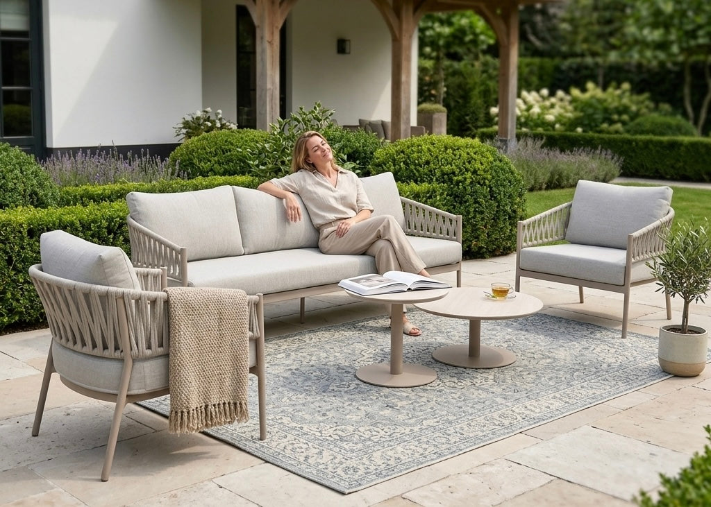 Belito Frank Aluminium Rope Loungeset Nr.1 - Taupe