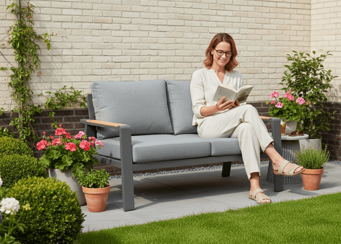 Belito Birmingham Tuinbank - Antraciet Aluminium - 153 cm - 2-persoons