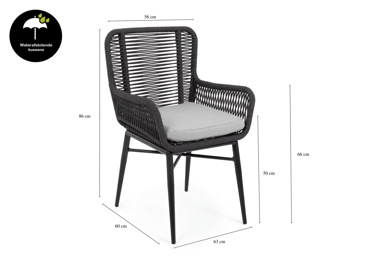 Belito® Felice Rope tuinstoel - Black