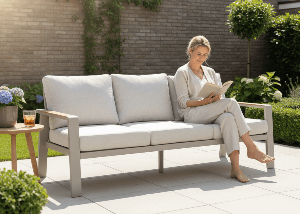 Belito Birmingham Tuinbank - Taupe Aluminium - 211 cm - 3-persoons