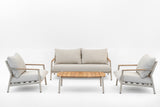 Belito Julia Stoel-Bank Loungeset 4-delig | Taupe | Aluminium & Rope | 4-5 Personen