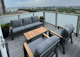 Tafel Birmingham loungeset - antraciet