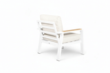 Aluminium Stoel-Bank Loungeset - Wit - Belito Birmingham - Lichte Kussens, comfortabele lounge stoel met lichte kussens.