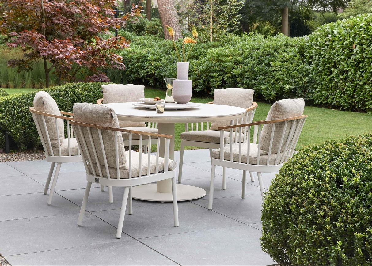 Apple Bee Melville dining tafel Ø140cm Sintered Stone - Oyster