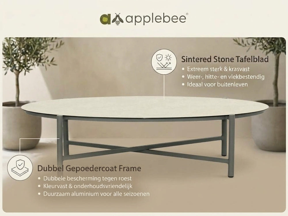 Apple Bee Bora Bora Loungeset 4-delig Nr. 2 | Taupe Rope & Keramiek