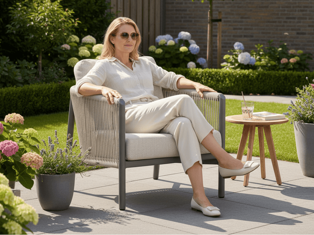 Apple Bee Bora Bora Loungestoel | Taupe Rope | BEE WETT® | 73x81 cm