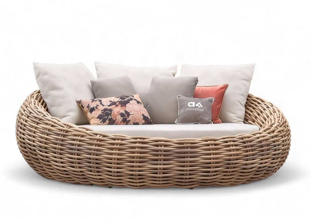 Apple Bee Cocoon loungeset met kussens, Ø 220 cm trendy lounge dagbed, perfect voor buitengebruik.