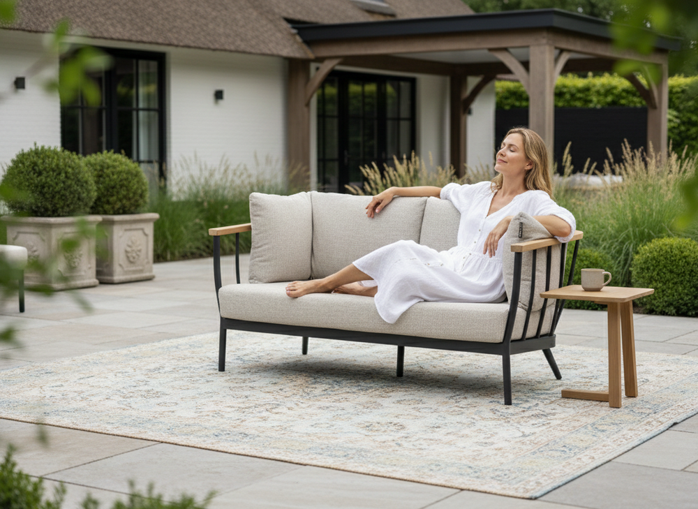 Apple Bee Condor Lounge Tuinbank 150 cm - Zwart