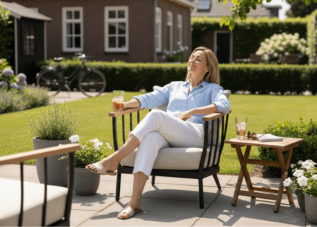 Apple Bee Condor Lounge Tuinstoel | Zwart Aluminium | BEE WETT®