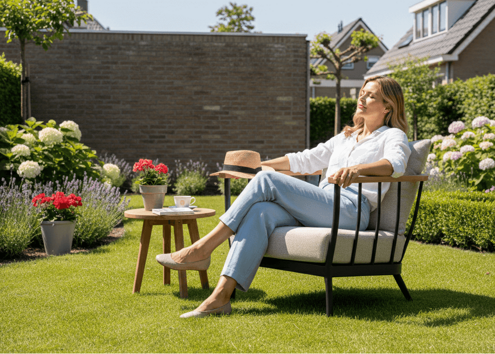 Apple Bee Condor Lounge Tuinstoel | Zwart Aluminium | BEE WETT®