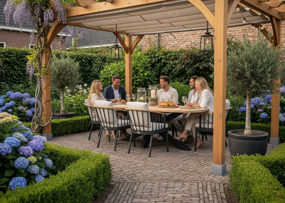 Apple Bee Condor Dining Tuinset 6 persoons - 240 cm Ovaal - Aluminium Onderstel