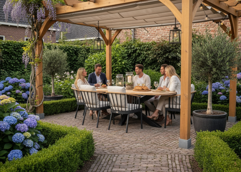 Apple Bee Condor Dining Tuinset 6 persoons - 240 cm Ovaal - Aluminium Onderstel