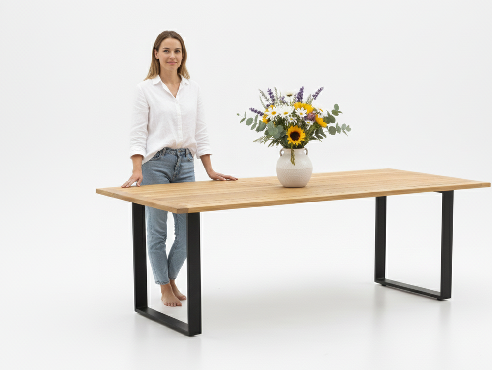 Apple Bee Condor Dining Tuinset 240cm 7-delig Teakhout Aluminium