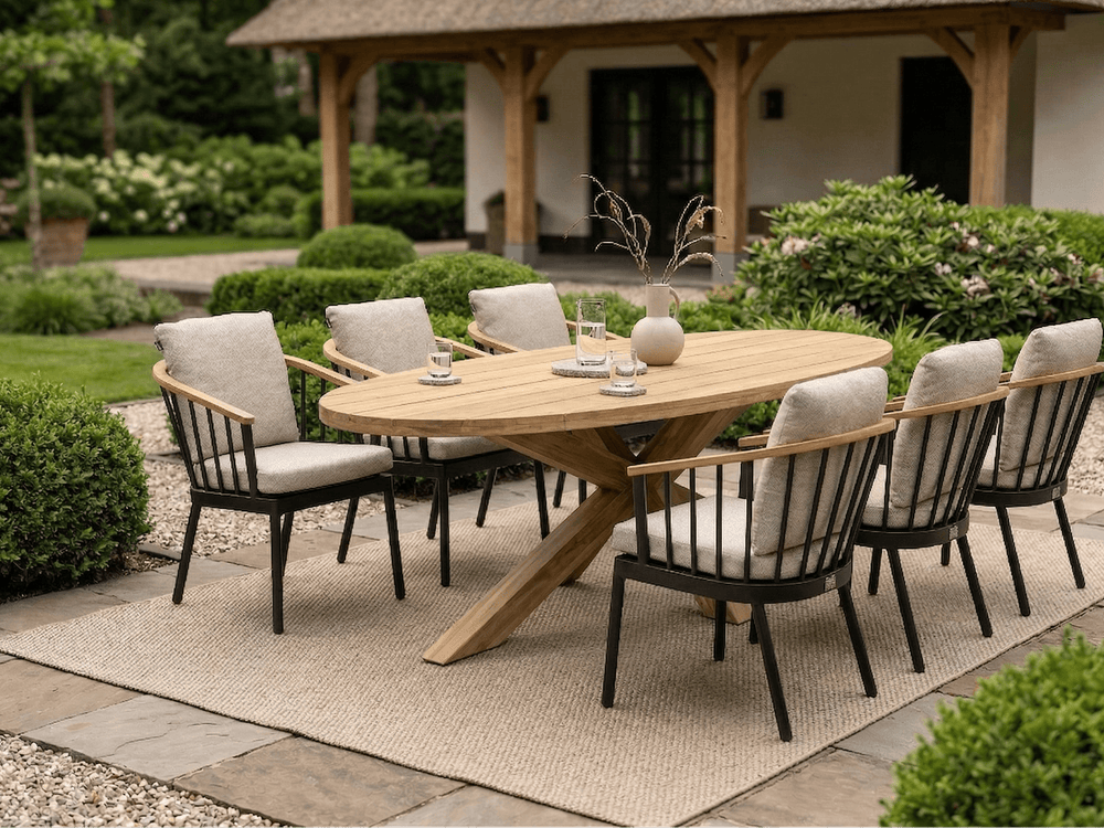 Apple Bee Condor Dining Tuinset 240 cm Ovaal | Houten Onderstel